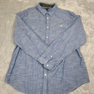 Helix‎ Athletic Fit Mens Long Sleeve Button Up Gray Black Size 2X-Large